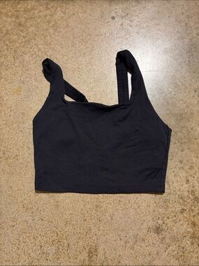 TNA Black Cropped Sports Tank with Center Logo